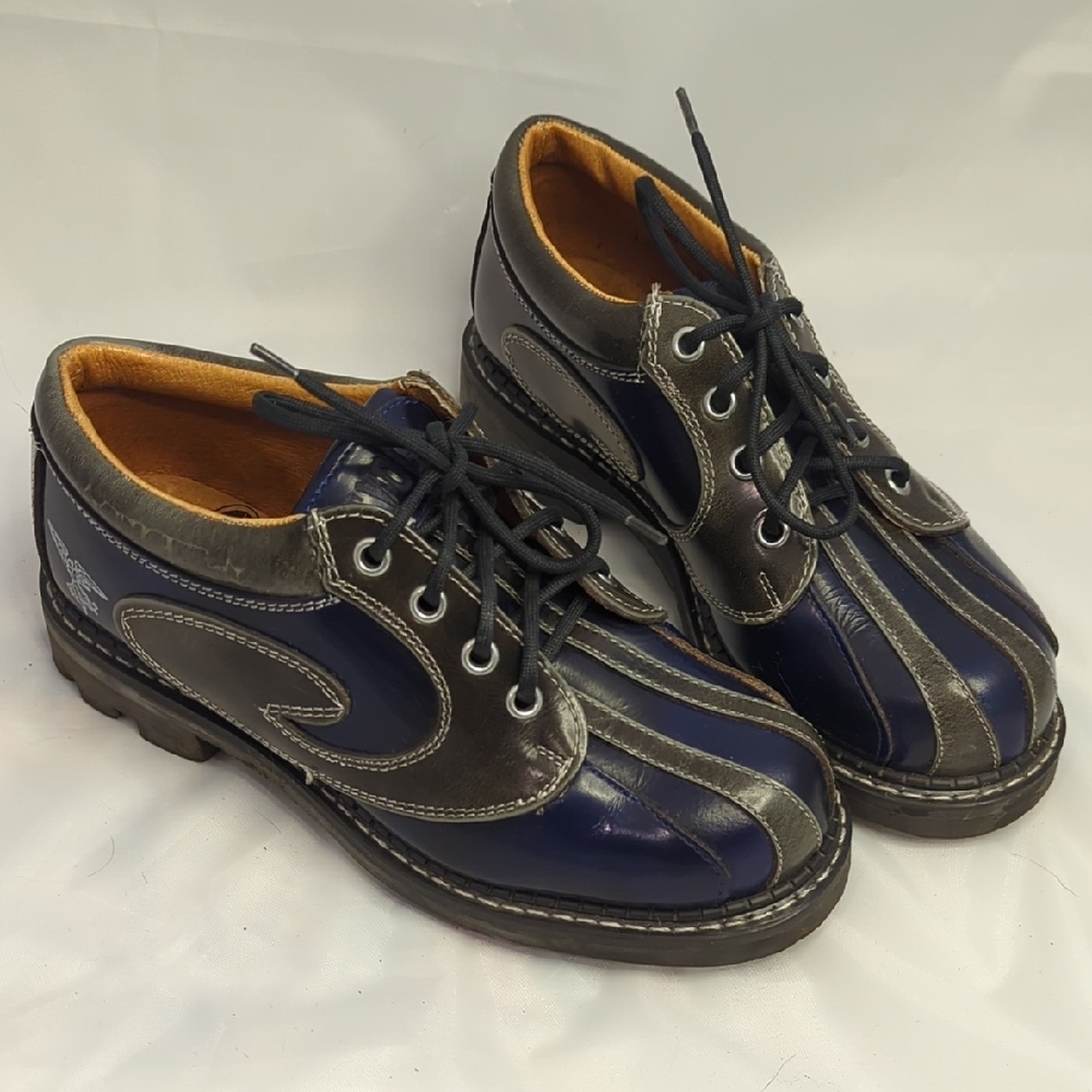 Vintage Fluevog Leather Shoes in Blue and Gray